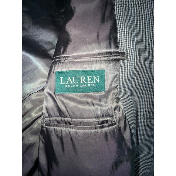 Lauren Ralph Lauren Houndstooth 2 Button Blazer Sport Coat Suit Jacket 40R - Picture 5 of 8